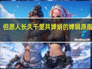 但愿人长久千里共婵娟的婵娟原指什么