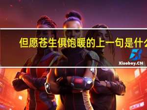 但愿苍生俱饱暖的上一句是什么