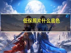 低保照片什么底色
