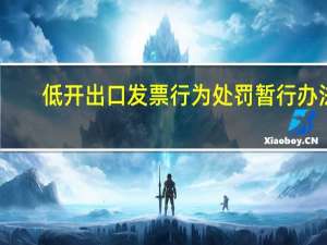低开出口发票行为处罚暂行办法