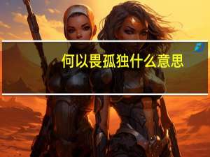 何以畏孤独什么意思