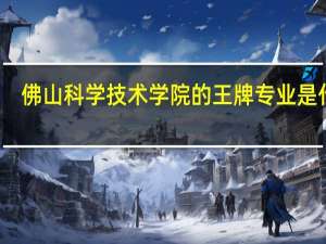 佛山科学技术学院的王牌专业是什么