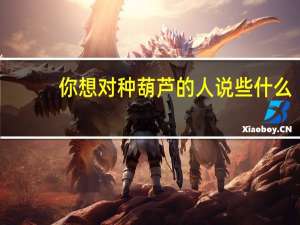 你想对种葫芦的人说些什么
