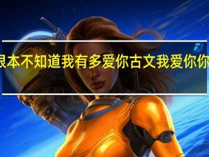 你根本不知道我有多爱你古文 我爱你你知不知道