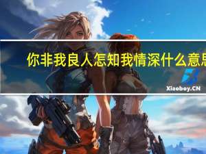 你非我良人怎知我情深什么意思
