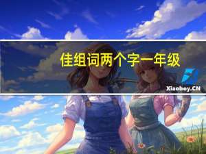 佳组词两个字一年级（佳组词两个字）