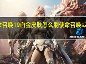 使命召唤19白金皮肤怎么刷 使命召唤s2赛季皮肤