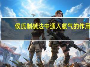 侯氏制碱法中通入氨气的作用（侯氏制碱法为什么先通氨气）
