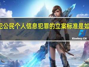 侵犯公民个人信息犯罪的立案标准是如何规定的