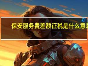 保安服务费差额征税是什么意思