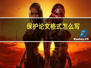 保护论文格式怎么写