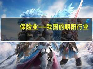 保险业——我国的朝阳行业