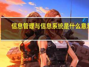 信息管理与信息系统是什么意思