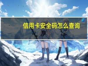 信用卡安全码怎么查询