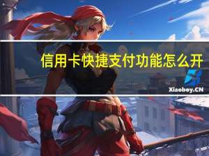 信用卡快捷支付功能怎么开（信用卡快捷支付功能怎么开通）