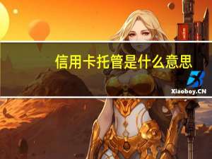 信用卡托管是什么意思
