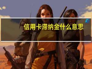 信用卡滞纳金什么意思（信用卡滞纳金）