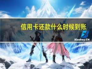 信用卡还款什么时候到账