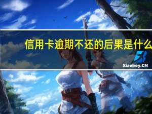 信用卡逾期不还的后果是什么