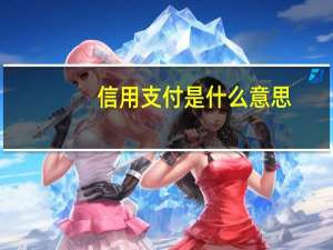 信用支付是什么意思
