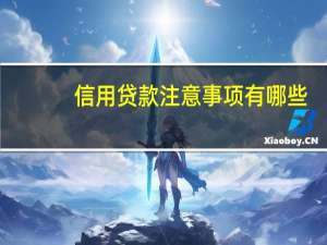 信用贷款注意事项有哪些