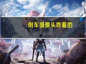 倒车摄像头咋看的