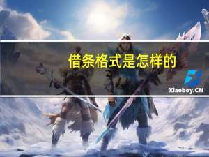 借条格式是怎样的