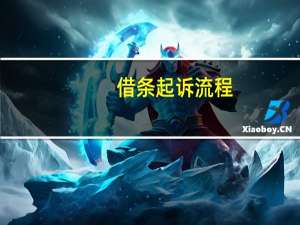 借条起诉流程