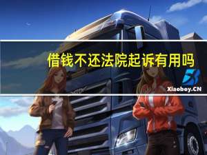 借钱不还法院起诉有用吗
