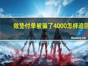 做垫付单被骗了4000怎样追回