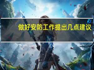 做好安防工作提出几点建议