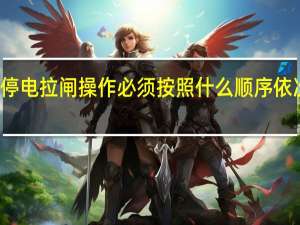 停电拉闸操作必须按照什么顺序依次操作