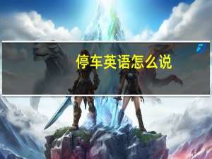 停车英语怎么说