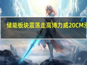 储能板块震荡走高 博力威20CM涨停