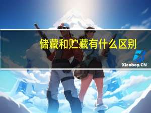 储藏和贮藏有什么区别
