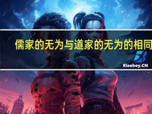 儒家的无为与道家的无为的相同点