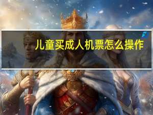 儿童买成人机票怎么操作