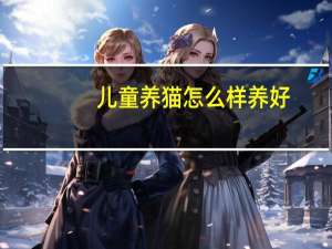 儿童养猫怎么样养好