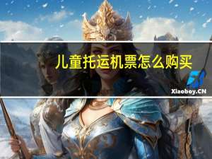 儿童托运机票怎么购买