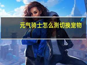 元气骑士怎么测切换宠物