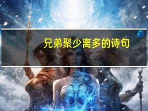 兄弟聚少离多的诗句