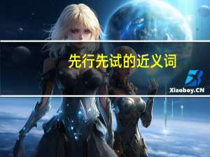 先行先试的近义词