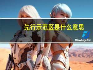 先行示范区是什么意思