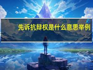 先诉抗辩权是什么意思举例（先诉抗辩权是什么意思）