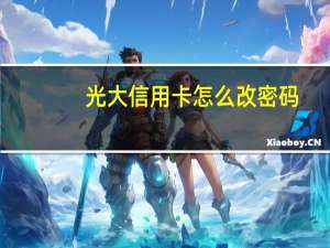 光大信用卡怎么改密码（光大信用卡怎么办理呢）