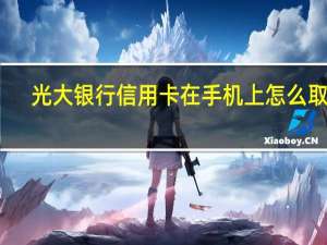 光大银行信用卡在手机上怎么取钱（光大银行信用卡在手机上怎么申请呢）