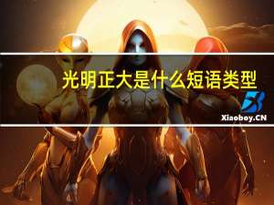 光明正大是什么短语类型（光明正大）