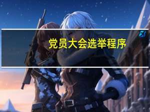 党员大会选举程序