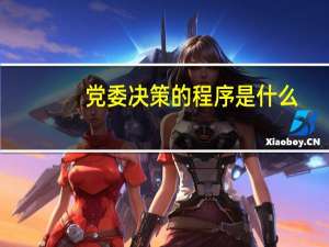 党委决策的程序是什么