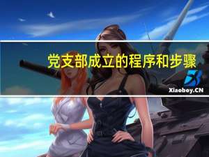 党支部成立的程序和步骤
